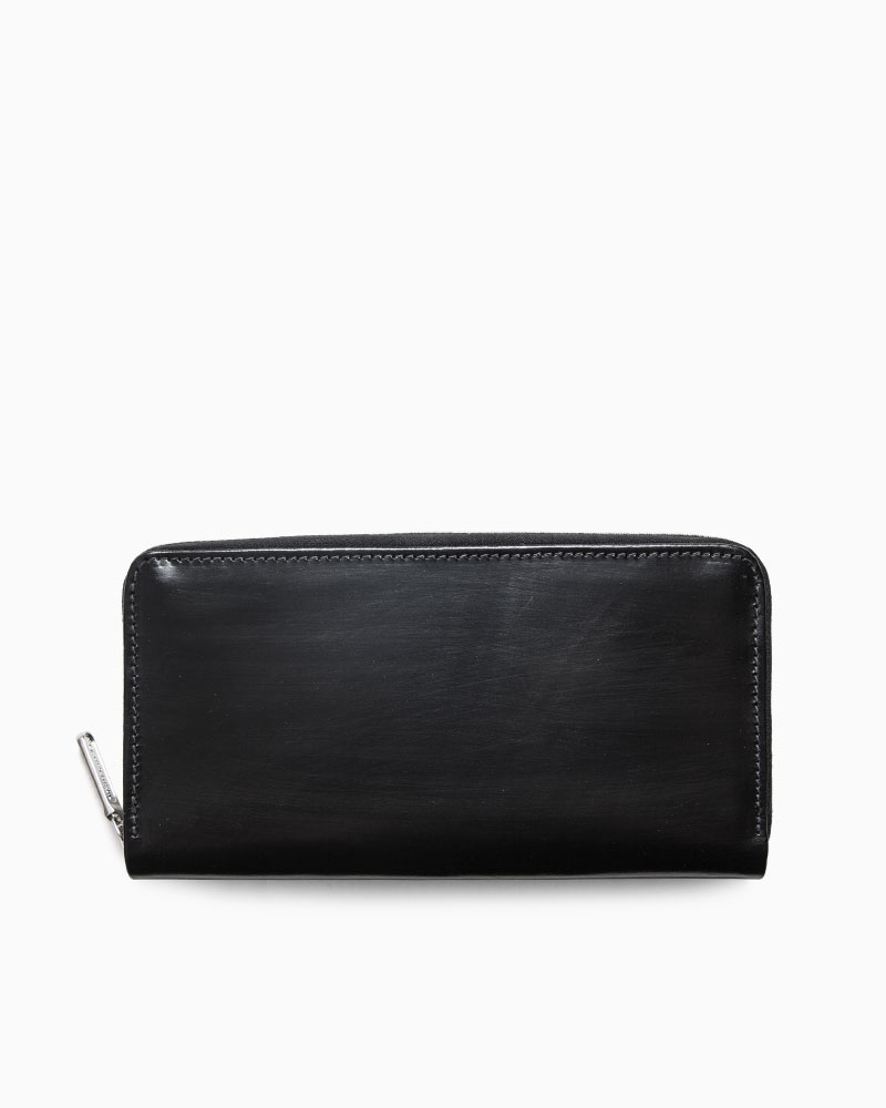 お金を引き寄せ守る黒い財布 Whitehouse Cox S2622 LONG ZIP WALLET